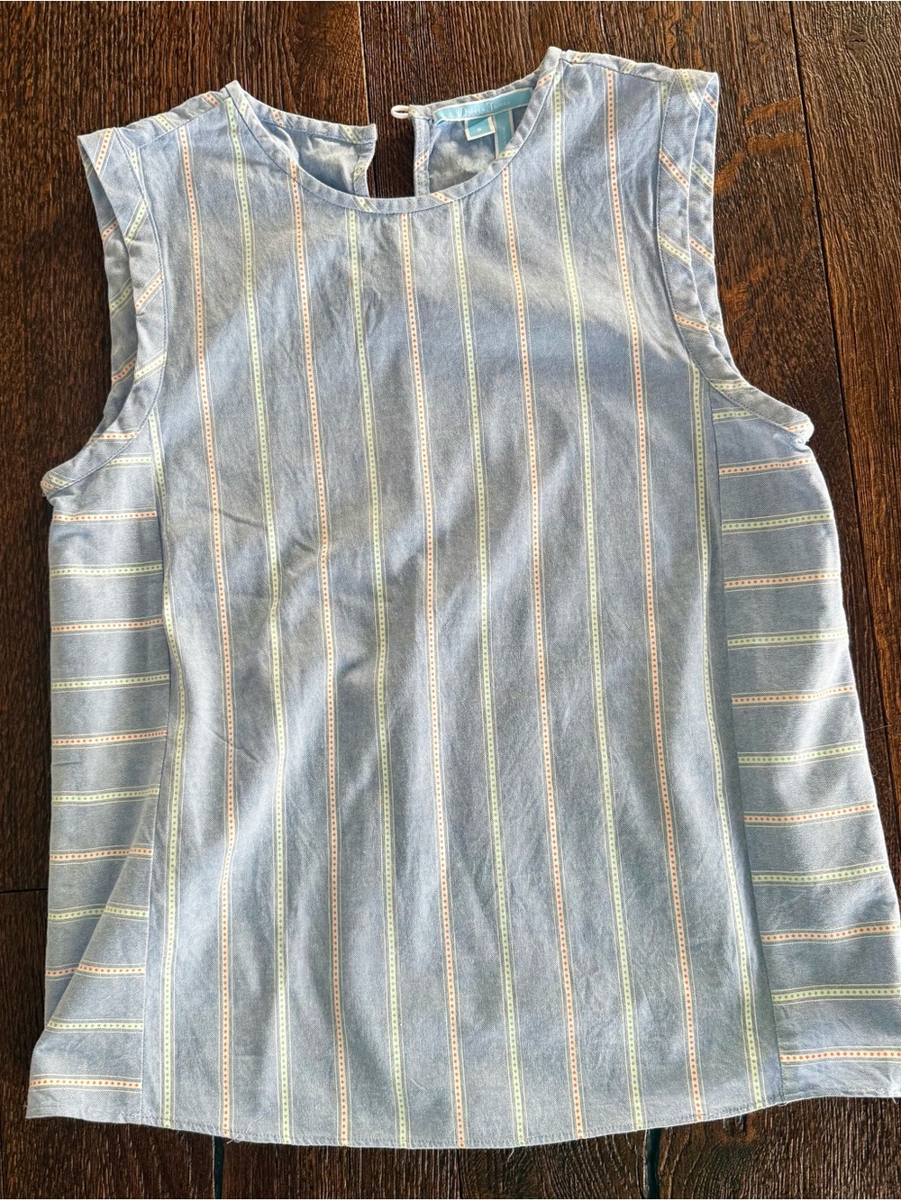 Draper James Blue and White Striped Sleeveless Top